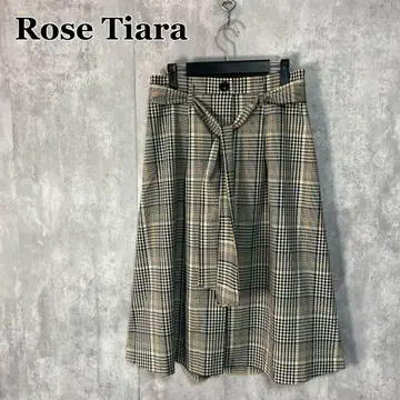 Rose Tiara 벨트 포함 체크 스커트 42