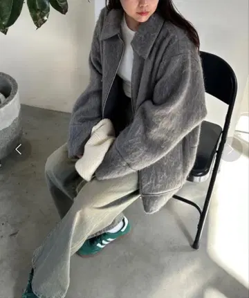 샤기 ZIP 미들 코트 jeanasis