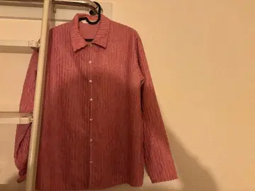 Ray BEAMS 핑크 스트라이프 긴팔 셔츠