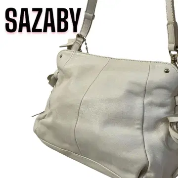 SAZABY 천연 가죽 숄더백 가마구치 미니 지갑 키 참 택 포함