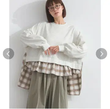 Lupilien 몰 체크 레이어드 절개 풀오버