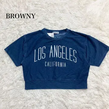 브라우니 택 포함 반팔 티셔츠 캐주얼 로고 워셔블