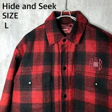 새상품급 Hide and Seek 체크 블루종 CPO 자켓