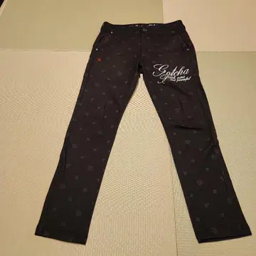 Gotcha 블랙 팬츠 프린트 자수
