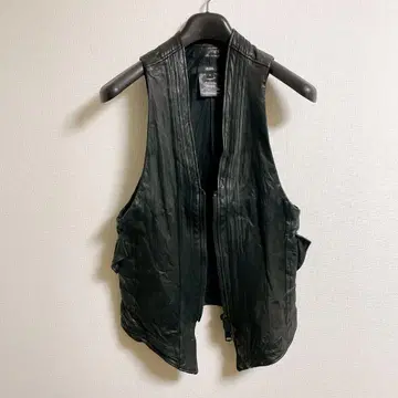 HNBM 가죽 베스트 베스트 천연 가죽 에이치엔비엠 밀리터리 y2k