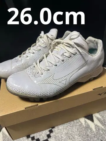 Mizuno 화이트 야구 스파이크 26.0cm