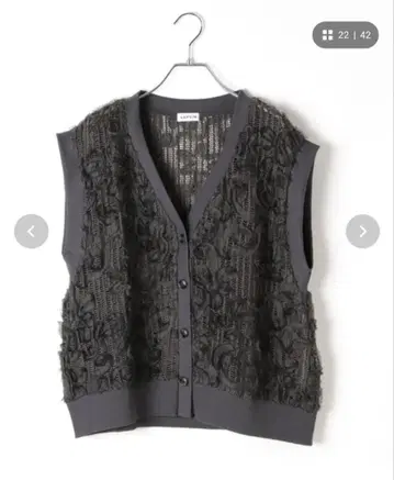 [ 새상품 ] LEPSIM 뉴앙스 패턴 베스트 차콜 그레이