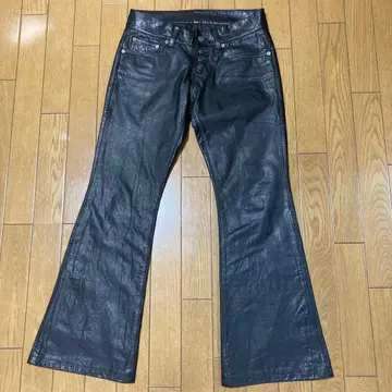 TORNADO MART 플레어 가죽 팬츠 S 블랙