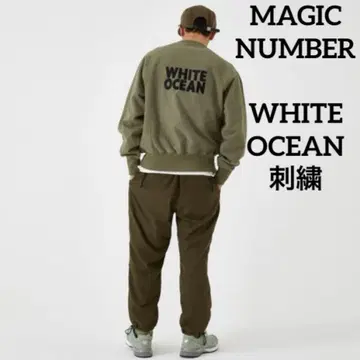 MAGIC NUMBER WHITE OCEAN 자수 빈티지 가공 맨투맨