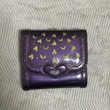 ANNA SUI 개구리 입 지갑 보라색