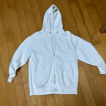 화이트 풀 지퍼 후디