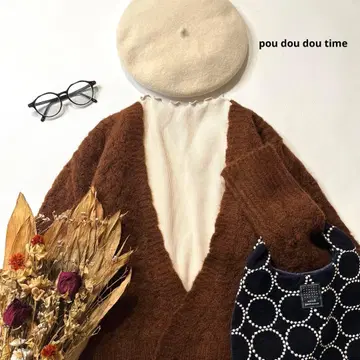 b1583* 푸두두타임 울 혼방 카슈쿨 니트 가디건