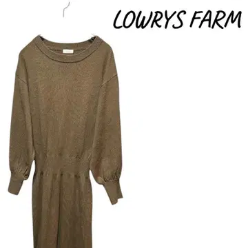 LOWRYS FARM 브라운 긴팔 니트 원피스 허리 밴딩