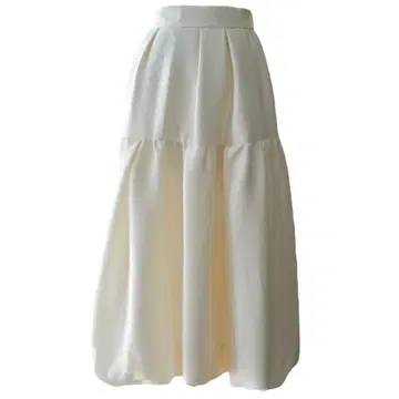 이데알루체 Shiny Skirt 화이트 플레어 스커트