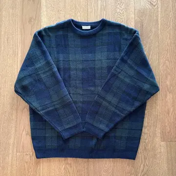 뷰티 앤드 유스 블랙워치 니트