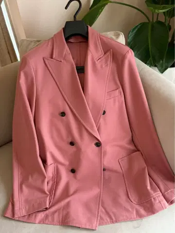 더블 브레스트 자켓 핑크