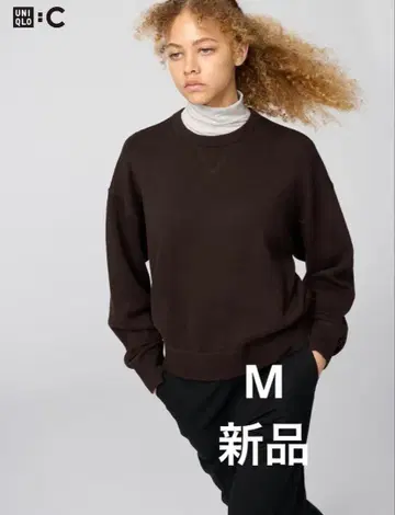 유니클로C 스무스 코튼 크루넥 스웨터 다크 브라운 M
