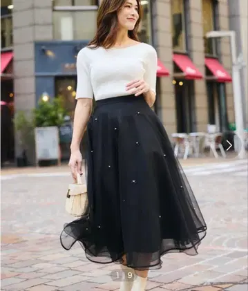 셀포드 리본 펄 샤샤 스커트