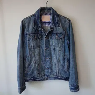 데님 블루 자켓 버튼 프론트 M