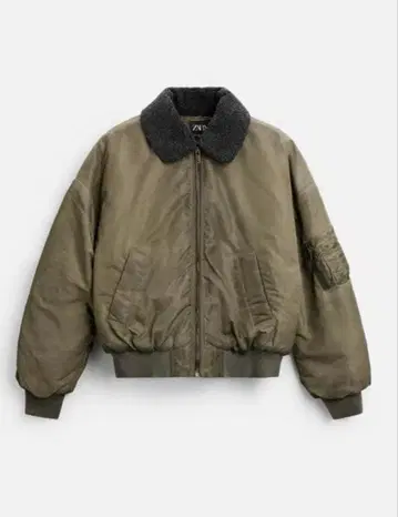 zara 탈부착 가능한 카라 부착 봄버 자켓