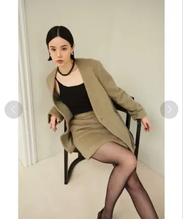 MIESROHE 샤기 노카라 자켓 0 사이즈