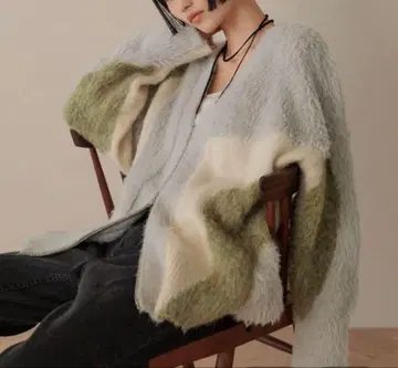 샤기 ZIP 가디건 롱 슬리브 미사용 새상품 이번 시즌 신상