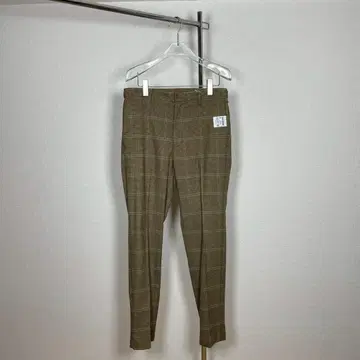 RAGEBLUE 레이지블루 체크 울 터치 슬랙스 브라운