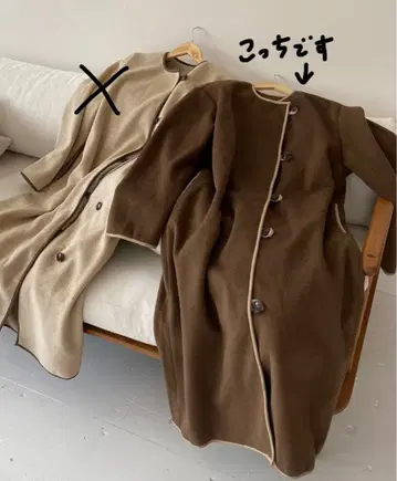 [ 즉시 구매 ] [ 가격 인하 ] 브라운 버튼 달린 롱 코트 lawgy