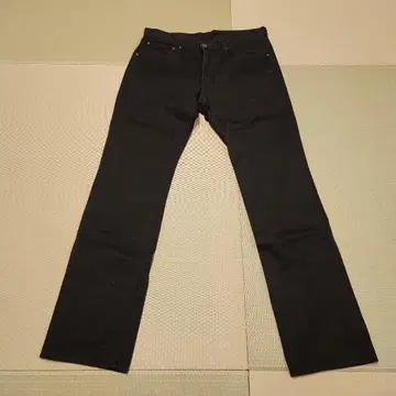 블랙 스트레이트 데님 팬츠