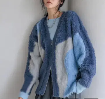 샤기 ZIP 가디건 롱 슬리브 미사용 새상품 이번 시즌 신상