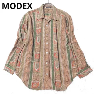 모덱스 도쿄 블라우스 셔츠 블라우스 상의 긴팔 올 패턴 옷깃 캐주얼