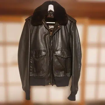 Schott 가죽 자켓 퍼 카라 부착