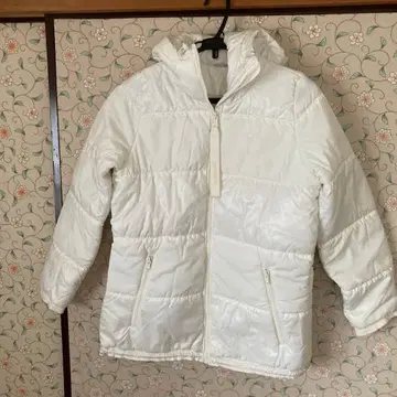 adidas 후드 부착 화이트 다운 자켓