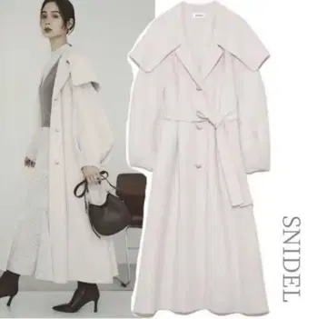 snidel 빅 컬러 리버 코트 화이트