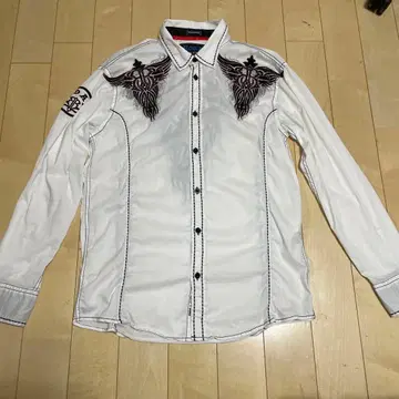 archive 아카이브 Roar 자수 셔츠 M 화이트 도메