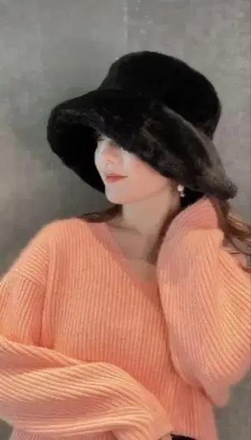 에이미 이스트 월 버킷햇 퍼 블랙 프리 사이즈