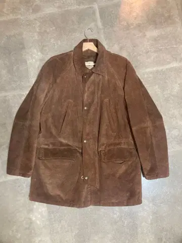 80s 천연 가죽 스웨이드 이탈리아제 가죽 코트 빈티지