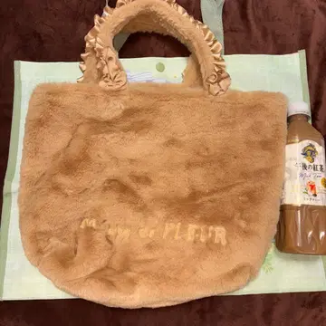 Miel de Fleur 베이지 퍼 토트백