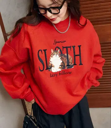 PUBLUX/퍼블럭스 SLOTH 캣 속기모 맨투맨 한정판 전개