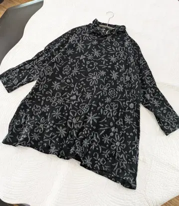 요건 레일 플레이팅 인타샤 쿠슈 옷깃 부드러운 와이드 튜닉