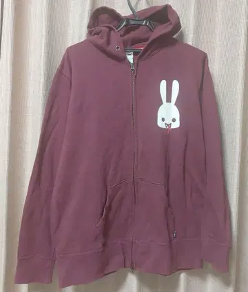 CUNE 토끼 프린트 후드티 L