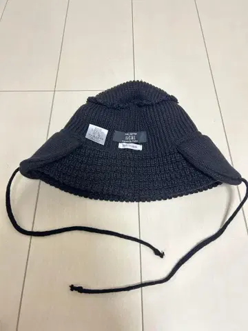 RACAL 블랙 니트 모자 귀도리 포함 프리 사이즈