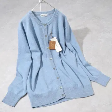 미사용 Plantagenet 캐시미어 100% 니트 가디건 블루