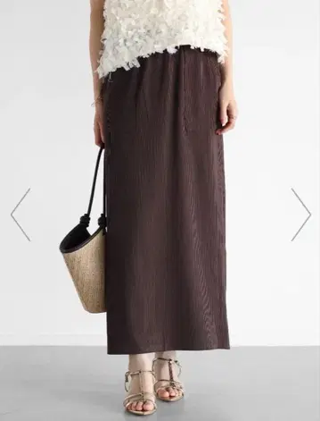 vin 리브 내로우 스커트 브라운 슬릿 타이 트 스커트