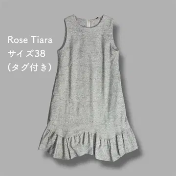 [ 택 포함 ] Rose Tiara 로즈 티아라 슬리브리스 트위드 원피스