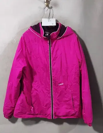 여성용 핑크 자켓 후드 부착