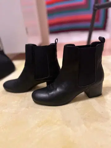 AuieF 사이드 고어 부츠 가죽 천연 가죽