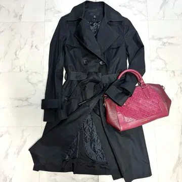 새상품급 iCB 아이시비 퀼트 라이너 포함 트렌치코트 블랙