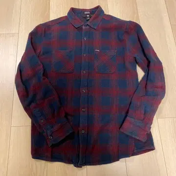볼컴 VOLCOM 체크 무늬 플란넬 셔츠 네이비 레드
