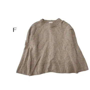 [사이후쿠] 베이지 라운드넥 니트 사이즈 슬릿 F